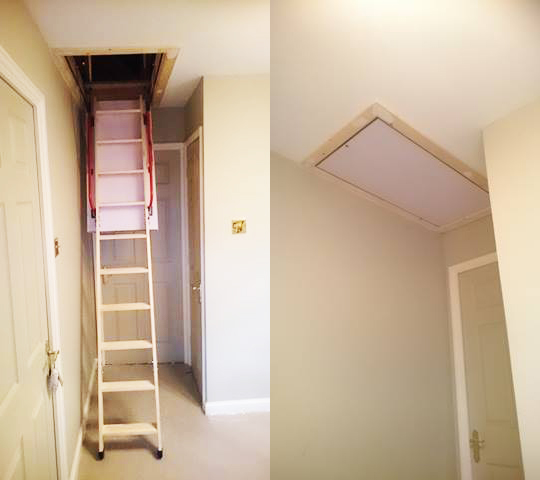 New energy efficient timber loft hatch and ladder